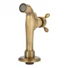 Bathroom Sink Faucets Vintage Solid Brass Faucet Wall Mounted Single Cold Water Tape For Kitchen Mop Pool Outdoor Garden