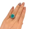 Anneaux de mariage Mode 10 12mm Paraiba Emerald Ouverture réglable Bague de fiançailles Femmes élégantes Fête 2023 Bijoux Gouttelettes d'eau Amis