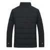 Herren Daunenparkas Warme Jacke Wintermäntel Pelzkragen Windjacke Baumwolle Gepolsterter Anorak Dicker schwarzer Mantel Männlich Casual Fleece Männer 231109