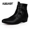 Stövlar Vusuvon Fashion Men Spring Autumn Point Toe Höjd Öka Chelsea Ankle Boots Western High Top Casual Shoe Pu Leather 231108