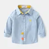 Kids Shirts Baby Boys Shirts Long Sleeve Cartoon School Blouse Kids White Shirt For Toddler Boys Blouse Children Tops Autumn 230408