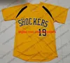 Custom Wichita State 2020 College Baseball Elk nummer Naam Wit Geel Zwart #8 Jacob Katzfey 15 Paxton Wallace Men Youth Kid Jersey 4XL