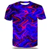 Magliette da uomo UNEY Camicia da uomo con texture leggera Taglia USA Maglie a manica corta T-shirt Modello 3D Linee unisex Plus