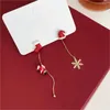 عشيق أزياء XMAS Santa Claus Drop أقراط شجرة عيد الميلاد Snowflake Snowflake Long Tassel Strain