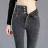 Jeans da donna Pantaloni a vita alta S Pantaloni skinny da donna con tasche Slim Fit Vintage Un taglio ampio chic ed elegante Z