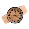 Orologi da polso Stile Orologio al quarzo in pelle con venature del legno Orologio da donna da uomo Stijl Houtnerf Lederen Orologio da meshorloge a mano