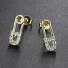 paperclip drop stud arock cz Zircon clotfl paper clip clip arocrings for women men fashion jewelry