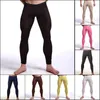 Sous-vêtement thermique pour hommes, Sexy, Transparent, en soie glacée, Leggings transparents Ultra-fins, pantalons longs serrés pour salon