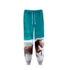 Calças masculinas padrão de cavalo feminino animal design impressão streetwear calças elásticas cintura alta esportes sweatpants