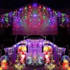 Waterproof Christmas Lights 5M Droop 0.4-0.6m Outdoor Icicle String Lights for Garden Mall Eaves Balcony Fence House Decoration D2.0 LL