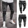 Men's Jeans Men Retro Snow Wash Distressed Stretch Ripped Biker Jeans Hip Hop Slim Fit Hole Punk Denim Pant Pantalones Hombre Zipper Joggers 231108