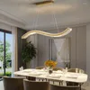 Chandeliers Modern Luxury Bedroom Bedside LED Crystal Chandelier Restaurant Living Room Long Gold Chandelier3 Color Dimming