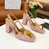 Designer dames sandalen met hoge hak Leren feestmode banketschoenen Zomer sexy dikke hak Willow spijkergesp runway runway schoenen 6,5 cm hak 9 cm hak