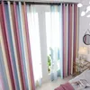 Curtain Color Stripes Blackout Curtains Modern Window Blinds Tulle Custom For Living Room Bedroom Shade Linen Shading