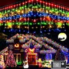 1600 Luces Led De Navidad Para Decoracion al Aire Libre, Multicolor, Temperizador de 164 Pies, 8 Modos, Guirnalda de Luces Colgantes Con 320 Gotas