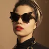 Okulary przeciwsłoneczne spersonalizowane kobiety w kształcie nietoperzy mężczyźni punkowy moda motyl okulary unikalne halloweenowe odcienie gogle gogle