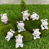 Garden Decorations 8 Pcs Miniature Figurines Ornaments Lovely Cow Statues Micro Landscape Cows Animal Small Crafts Tiny Wall Decoration