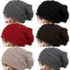 Beanieskull caps baggy slouchy kvinnor damer vinter varmt stickade mössa hatt klassiska skallar förfallbar ullmössa öron varmare motorhuven basker 231109