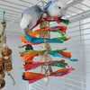 Autres fournitures d'oiseaux coloré animal de compagnie mâchant de l'herbe perroquet jouets résistances à la morsure jouet de déchirement cockatiels formation cage à oiseaux suspendue