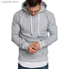 Sweat-shirt à capuche pour hommes, couleur unie, pull pour hommes, T231109, nouvelle collection 2023