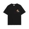 メンズTシャツRhudeの新しい春夏F1グランプリモーターレーシングコットンラウンドネックサンセットプリントTシャツ男性と女性向け