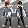 Down Ceket Kış Boys Bebek Kürk Kürk Kapşonlu Pamuk Plus Kadife Kıkırdak Sıcak Ceket Çocuklar İçin Parka 2-8 YAŞLAR KAPALAR 231120