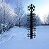 Trädgårdsdekorationer konst snö mätare handgjorda metall mätning stick insatser vinter snöflinga utomhus gård dekor jul present