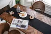 Table Runner Black Table Runner Festival Living Room Knitted Rural Multi size Customized Solid Table Decoration 230408