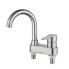 Bathroom Sink Faucets 304 Stainless Steel Double Hole Washbasin Basin And Cold Faucet Mixing Valve Household Use