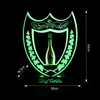 LED -laddningsbar Dom Perignon -flaskpresentant Champagne Green Light Glorifier Whisky Vodka Tequila Sign Display Stand för nattklubb bröllopshändelser