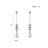 Boucles d'oreilles pendantes LANFLORA mode coréenne femmes perle longue alliage de cuivre usine en vrac prix de gros