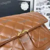 Multi Pocket Classic Flap Kobiet Torba na ramię Cowhide Diamentowe kratę Połączona karta Uchwyt Cross Crossbody Portfer Regulowany łańcuch torebka SACOCHE