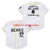 Maillots de baseball Hommes The Bad News Bears 12 Tanner Boyle 3 Kelly Leak Jersey 1976 Chico's Bail Bonds Movie Basebal