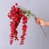 Decorative Flowers 5 Fork Artificial Bean Flower Branch Wisteria String Wall Hanging Wedding Home Decoration Living Arrangement