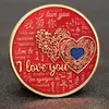 Arts et artisanat Je t'aime pièce commémorative LOVE YOU Love Gold Silver Coin