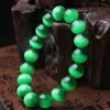 Strand Natural Green Opal Stone Balls Armband Bangle Ladies Kort skiktpärlor Rosarin Arvband Handkedja för kvinnor