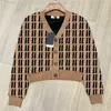 Jacquard Letter Cardigan Coat Designers Sweaters for Women Fashion V Neck Stickade Hoodies Tops