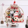 Party Favor Wood Tag Wood Hanging Christmas Ornaments Hollow Cutouts Round Reindeer Xmas Tree Rustic Holiday