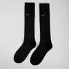 Luxury Designer Pra Transparent Calf Socks Women's Spring Summer Handmade Socks Black WHite Solid Glass Silk Stockings Ladies