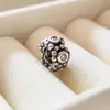 925 STERLING SLATER FLOR SPACER BEAD com zircônia cúbica se encaixa em pulseiras de charme de jóias europeias de jóias pandora