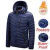 Mens Down Parkas Men Autumn Winter Warm Waterproof Jacket Coat Huveed Casual Outwear Löstagbar hatt Outfits Man 231109