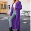 Tricots pour femmes Cardigan violet Y2K pull long tricots pulls élégants femmes Cardigans style coréen automne hiver tenues vêtements
