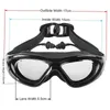 Goggles Myopia Swimming glasses -2.0 ~ -6.0 Anti-Fog Prescription swim eyewear water Silicone Big goggles Men Women P230408