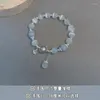 Strand meisjes en dames sieraden accessoires maanlicht kristal armband opaal aquamarijn licht luxe blad vlinder elastiek