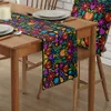 テーブルランナーメキシコの幾何学抽象花のコーヒーテーブル装飾ダイニングテーブル装飾ウェディングテーブル装飾230408