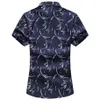 Whole-New Fashion Brand Summer Casual Shirts Mens Cotton Breathable Print Business Short Sleeves Shirts Man Plus Size 7XL Clot277H