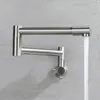 Kitchen Faucets 304 Stainless Steel Foldable Sink Faucet Wall Mounted Nickel/Black Single Cold Tap Pot Filler