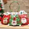 Joyeux Noël Santa Sack Gift Presents Bag Bonhomme de neige Sacs à bonbons Bouteille de bas de vin Décorations de Noël