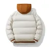 Мужские пуховые парки, зимняя куртка на молнии, уличная ветрозащитная модная парка с капюшоном, толстое термохлопковое пальто 231108