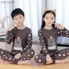 Pajamas Full Sleeve Cotton Pajamas for Girls Children Sleepwear Pijamas Girls Teenage Boys Cartoon Pajama Sets Night Suits for KidsL231109